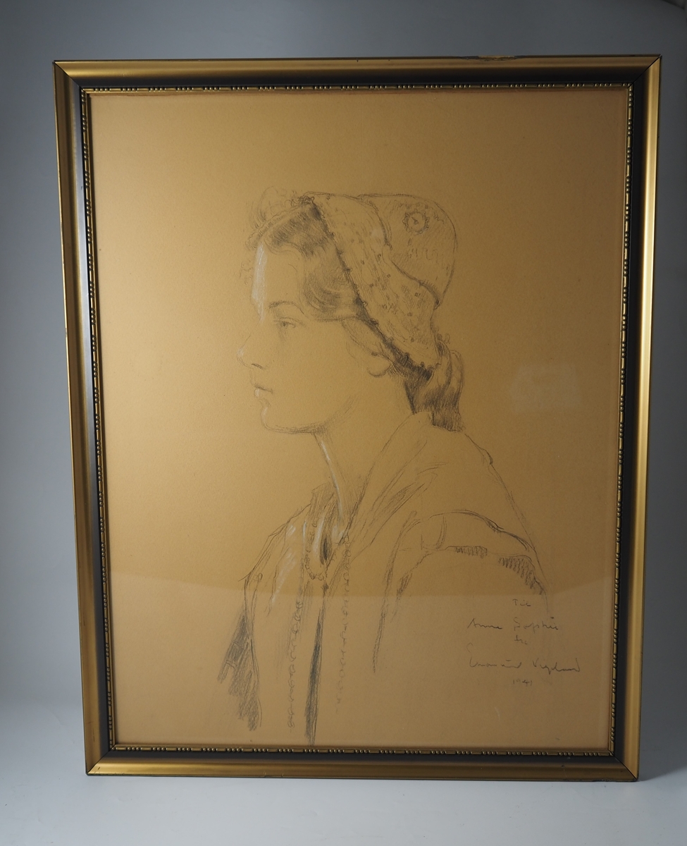 Tegning "Til Anne Sophie" "Fra Emanuel Vigeland", (1941).