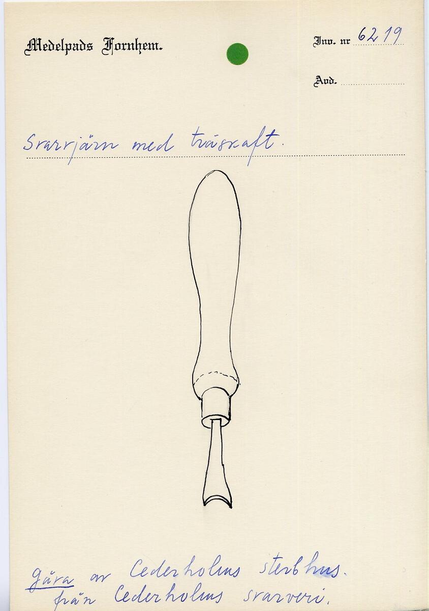 Gåva av: "Cederholms Stbh." (liggaren)

Överförd till MFF6184, Samling. (EW)