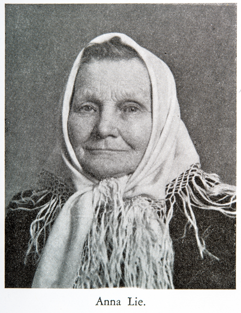 Portrett: Anna Diegelmann Lie (1865-1945) gift med Anders Lie (1863-1940) han jobbet som kjelsmed på Aadals Brug. 
Og i 1899 kjøpte de eiendommen Løvstad G.nr 218 / b.nr. 7, fra gården Fjælgård nordre. 
Bildet/faksimile er hentet fra Løtenboka bind 3, side 414.