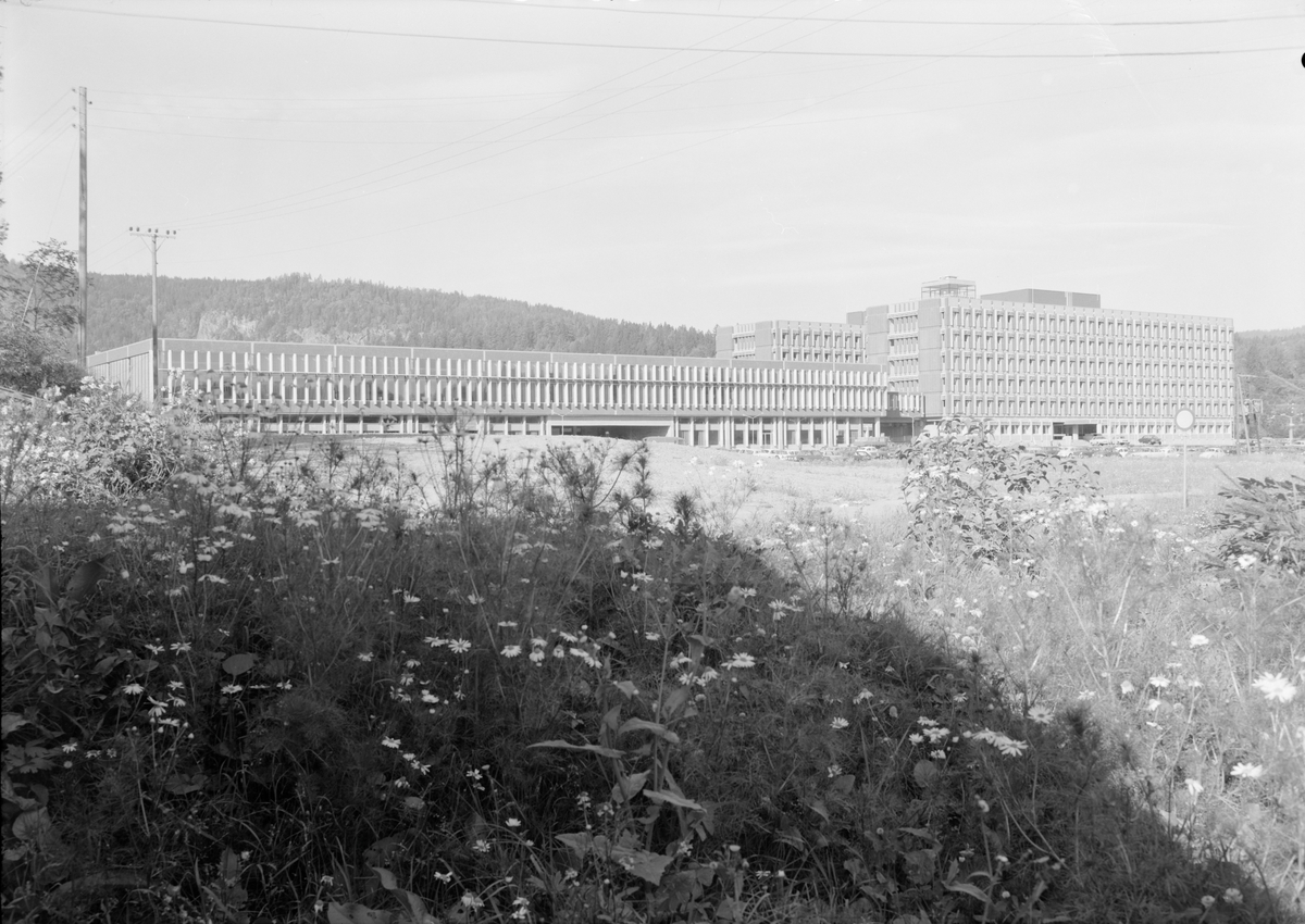 Arkitekturfoto av Elektrisk Bureaus fabrikk på Billingstad i Asker.