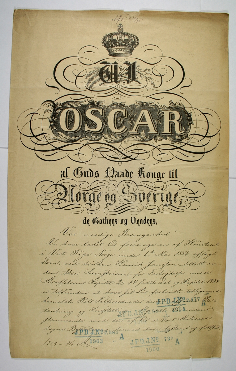 Saksdokumenter, brev, korrespondanse, telegram, o.l.