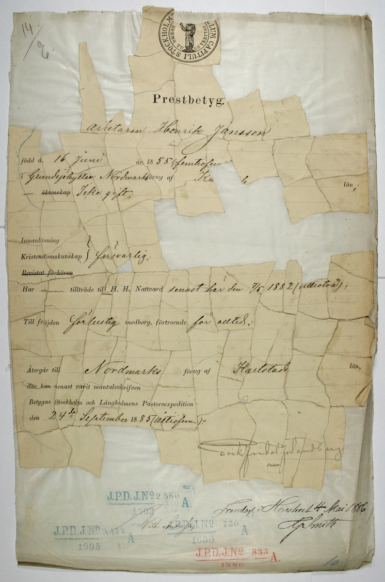 Saksdokumenter, brev, korrespondanse, telegram, o.l.