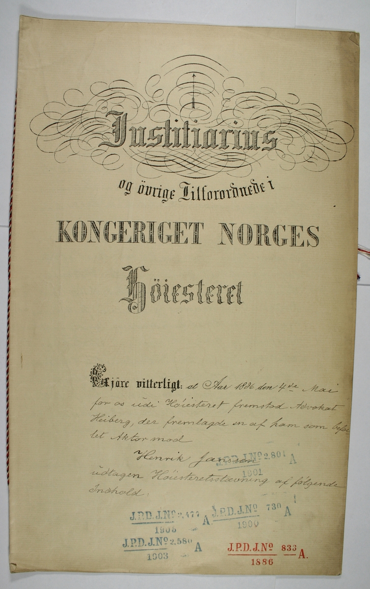 Saksdokumenter, brev, korrespondanse, telegram, o.l.