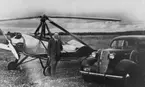 Autogiro år 1939, Theodor Dieden. Bilden är tagen på Karlslunds flygfält.