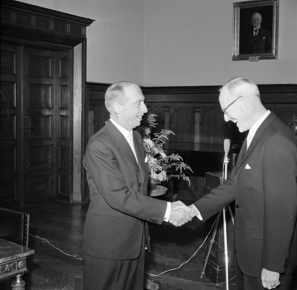 Inspektorsskifte på Norrlands nation, från Gunnar Blix till Carl-Martin Edsman.