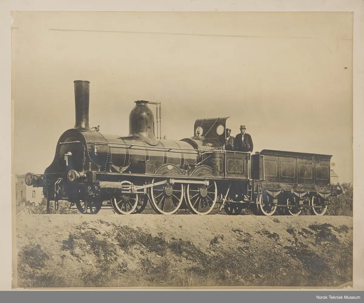 Norges første lokomotiv. Nr. 1 Robert Stevenson & Co., ca 1851