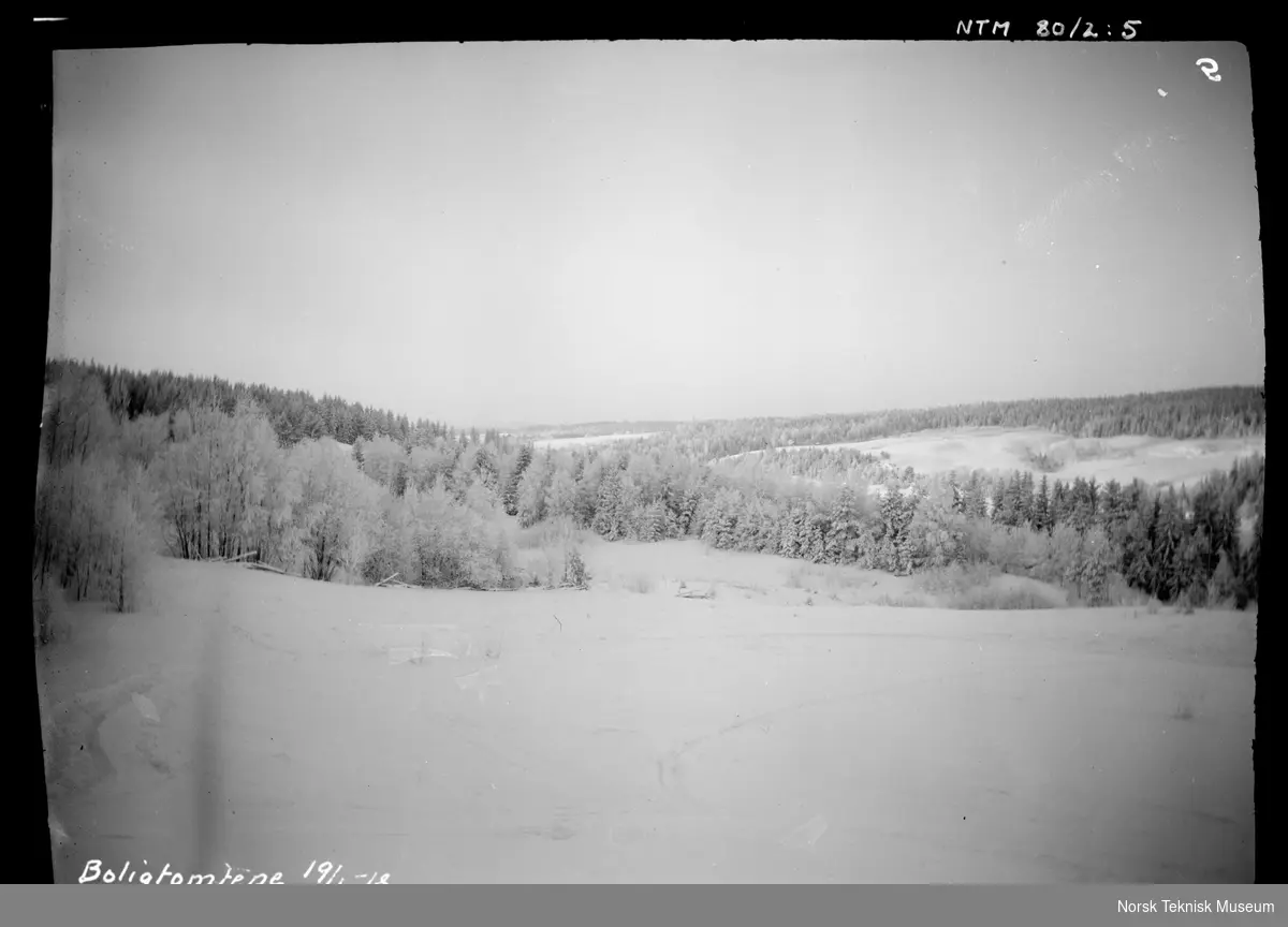 Boligtomtene fotografert i forbindelse med utbyggingen av Raanaasfossen 1918-1930