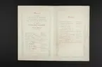 Illustrerad trycksak: meny och musikprogram för Svenska Segel-sällskapets festligheter på Grand Hotel den 26 april 1880, till ära för A. E. Nordenskiöld, L. de Palander och besättningen på skeppet Vega.