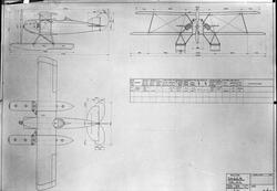 Tegning 838, riss med 2*Vickers av M.F.9 bygget ved Marinens