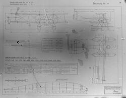 Avfotografert tegning av Hansa Brandenburg CW.390 torpedofly