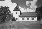 Olshammars kyrka, exteriör.
Bilden tagen för vykort.
Förlag: Aspa Konsumtionsför.