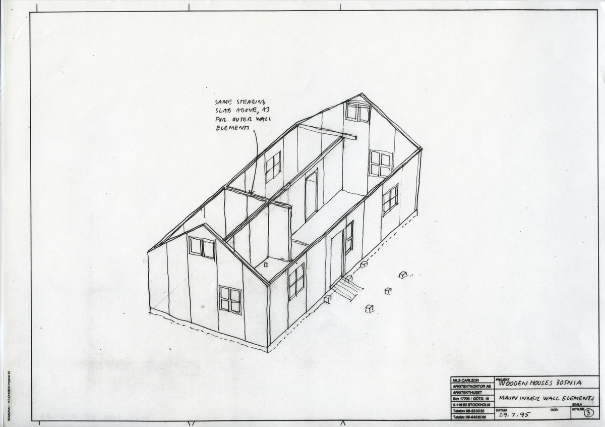 Typhus, bostadsgrupp
SIDA Housing
Innerväggar, ritning nr 3