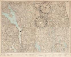 Kart, sammensatt av to trykte kart fra området som ble skogb