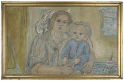 Mor og barn [Tempera]