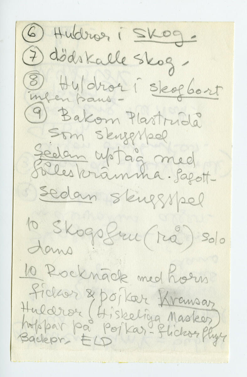 Skisser till "Strömkarlen" och förmodade skisser till "Kransgille" av Jan Brazda.
