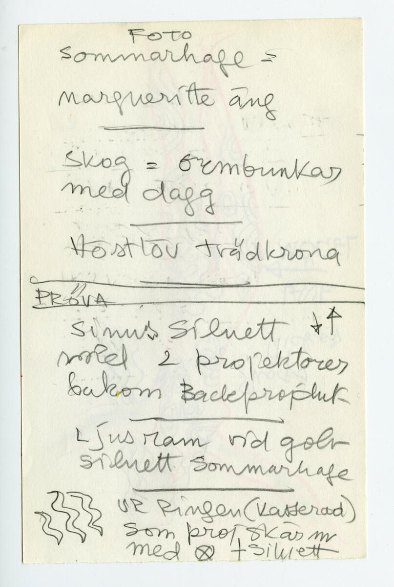 Skisser till "Strömkarlen" och förmodade skisser till "Kransgille" av Jan Brazda.
