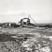 Skurkvarn vid Jordhamn omkullblåst den 21/2 1962. Skurkvarnar användes för att med vindens hjälp slipa kalksten.