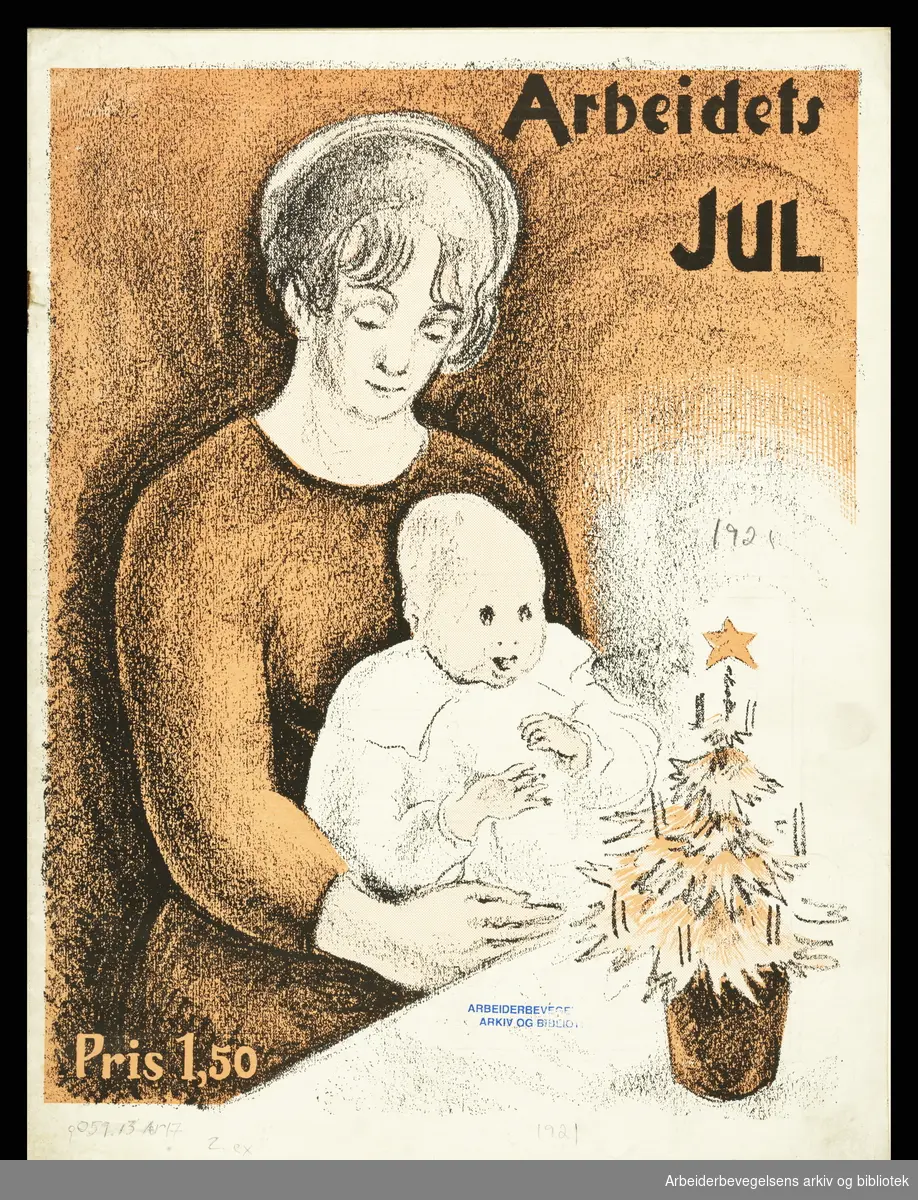 Arbeidets jul 1921. Forside. Illustrasjon: Anton Hansen. Redigert av Reinert Torgeirson