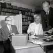 Poströstning vid landstingsvalet. Kronikerhemmet på lasarettet den 21/9 1958.