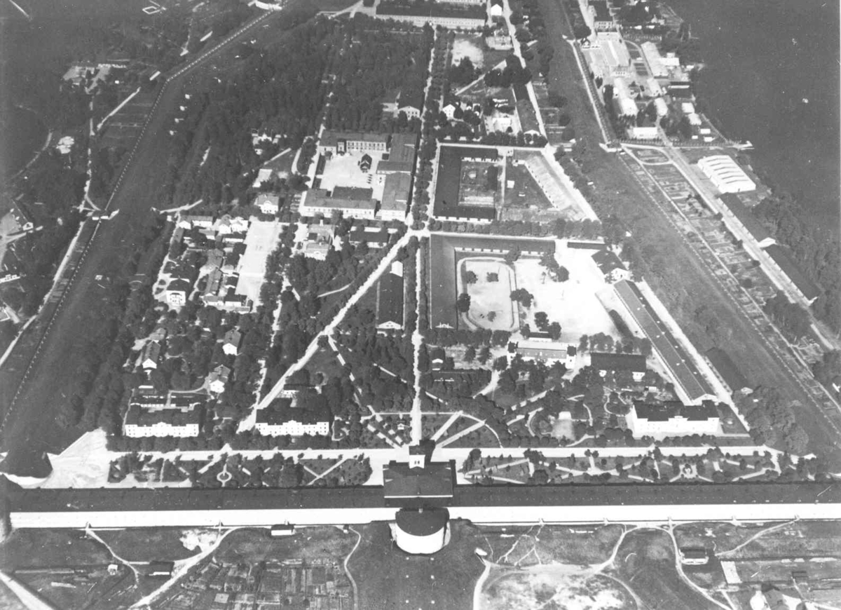 Flygfoto över Karlsborgs fästning.