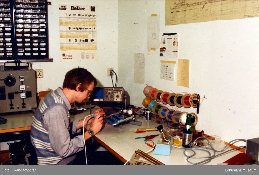 Fotomontage från Uddevallavarvet med motiv som visar på de olika verksamheterna som ingick i företagets produktion