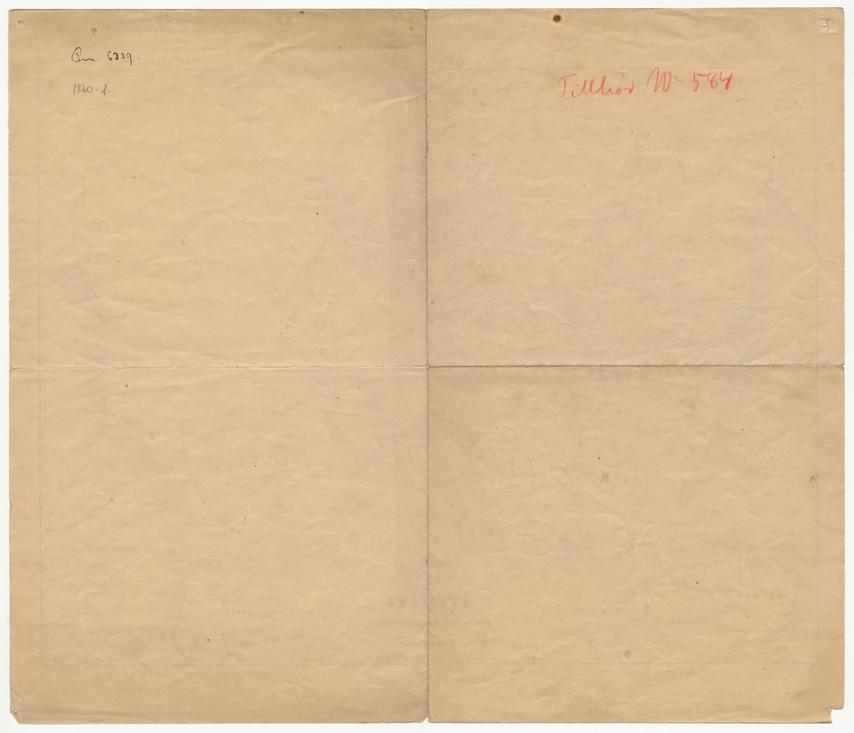 Postkarta över Sverige, som visar landets postkontor,
postexpeditioner och poststationer, från 1860.