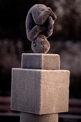 Skulpturen Fosteret i rimfrost.