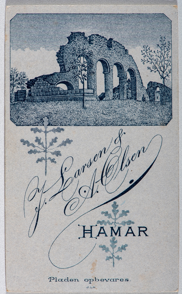 Portrett ukjent kvinne. Carte visit og Kabinett bilder fra to fotoalbumer fra Holte Gård i Stange.
