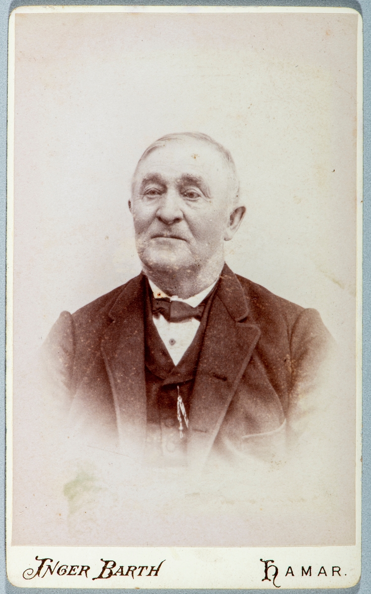 Portrett ukjent mann. Carte visit og Kabinett bilder fra to fotoalbumer fra Holte Gård i Stange.