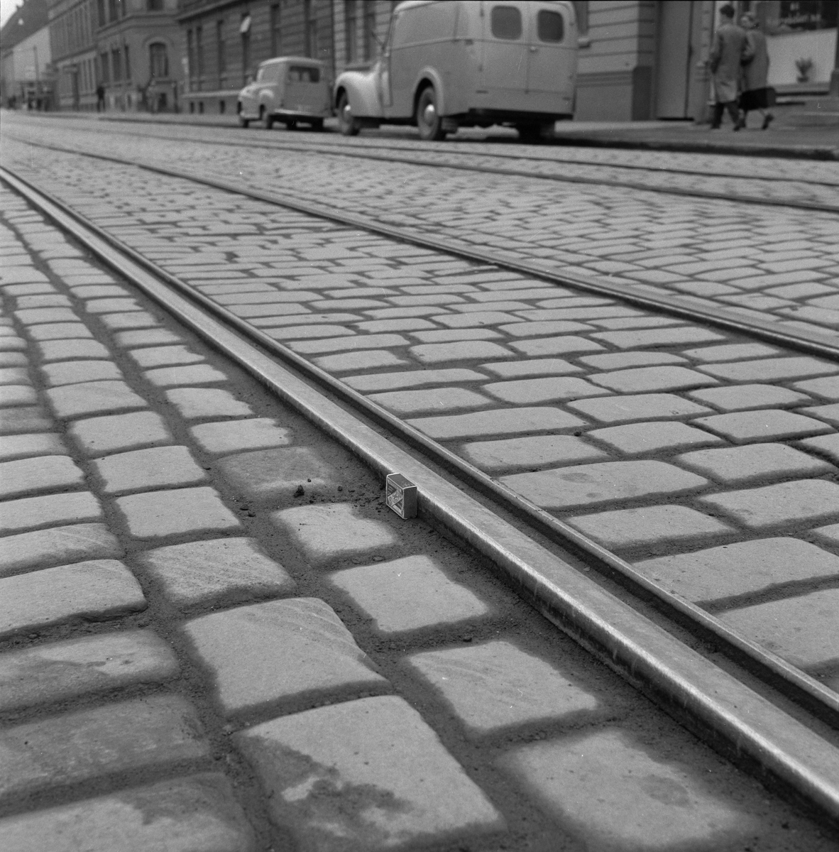 Farlige trikkeskinner i byen