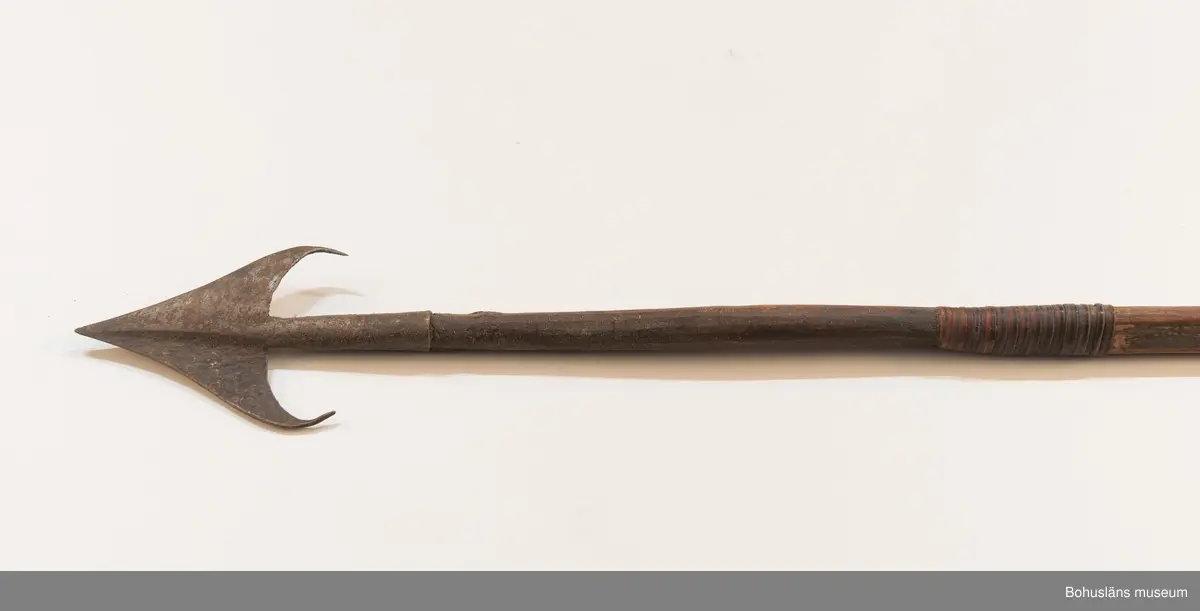 Kontinent: Afrika
19 pilspetsar. Längden varierar mellan 64 - 72 cm. Består av träskaft och järnpilspetsar. Alla pilspetsarna finns kvar. Fjäderbesättning saknas på 2 av skaften.
