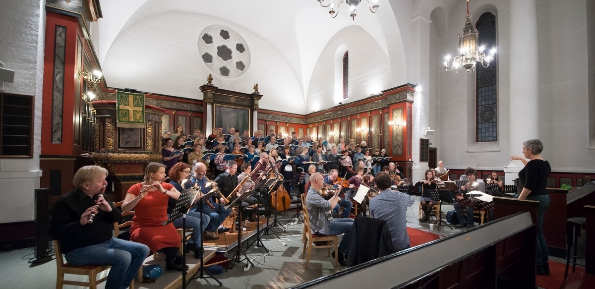 Konsert i Narvik kirke, Bach H-moll-messe, her fra øvinger den 17. november 2017.