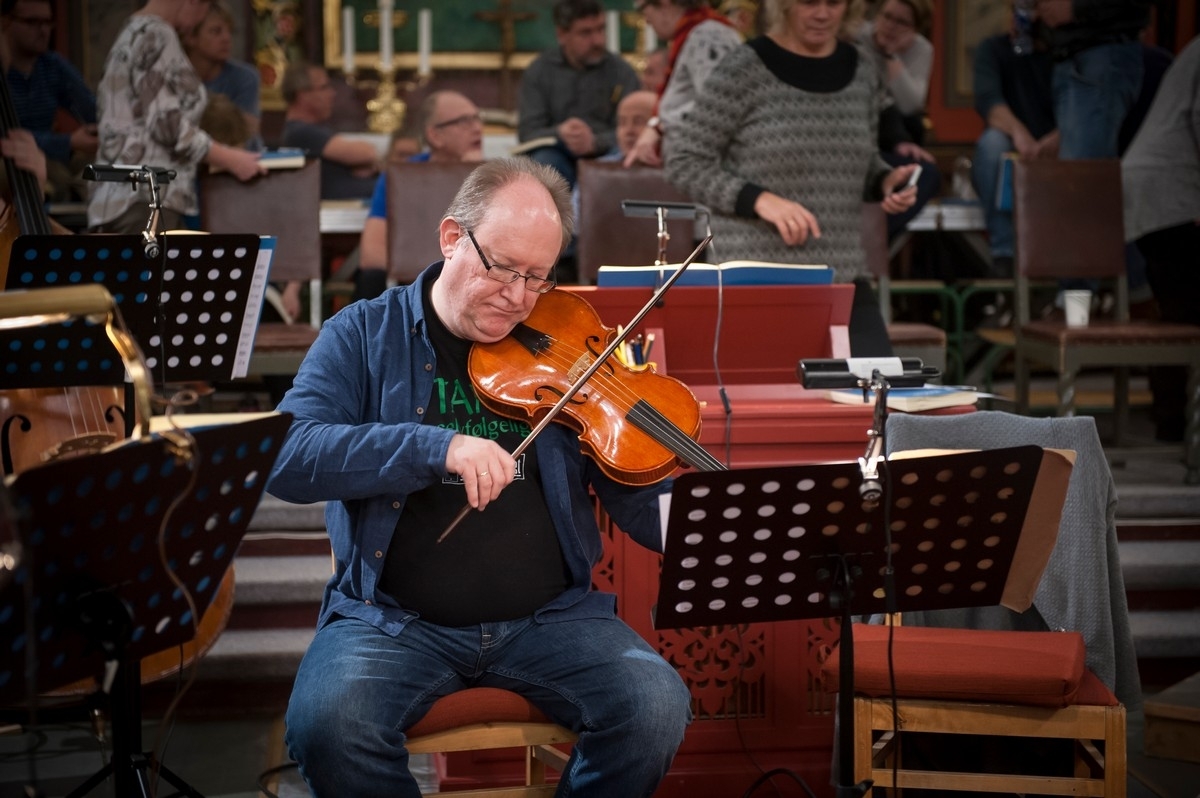 Konsert i Narvik kirke, Bach H-moll-messe, her fra øvinger den 17. november 2017.