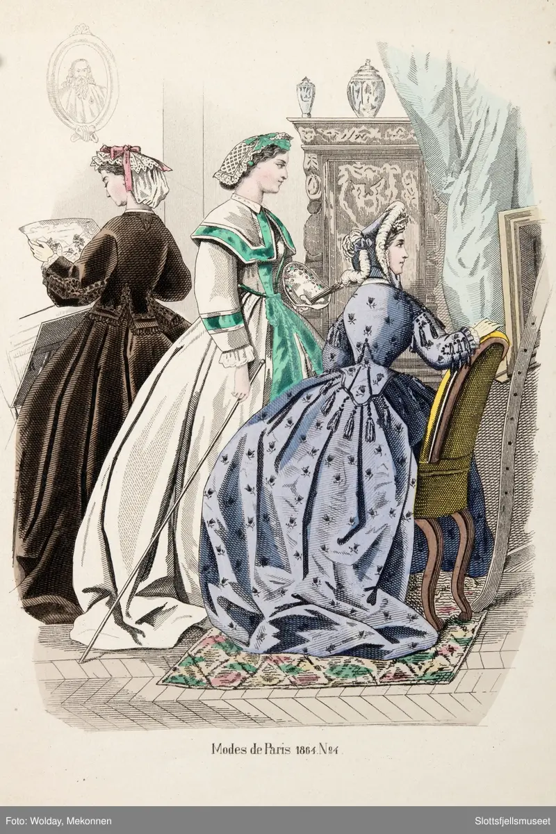 Illustrasjoner av dameklær fra 1864