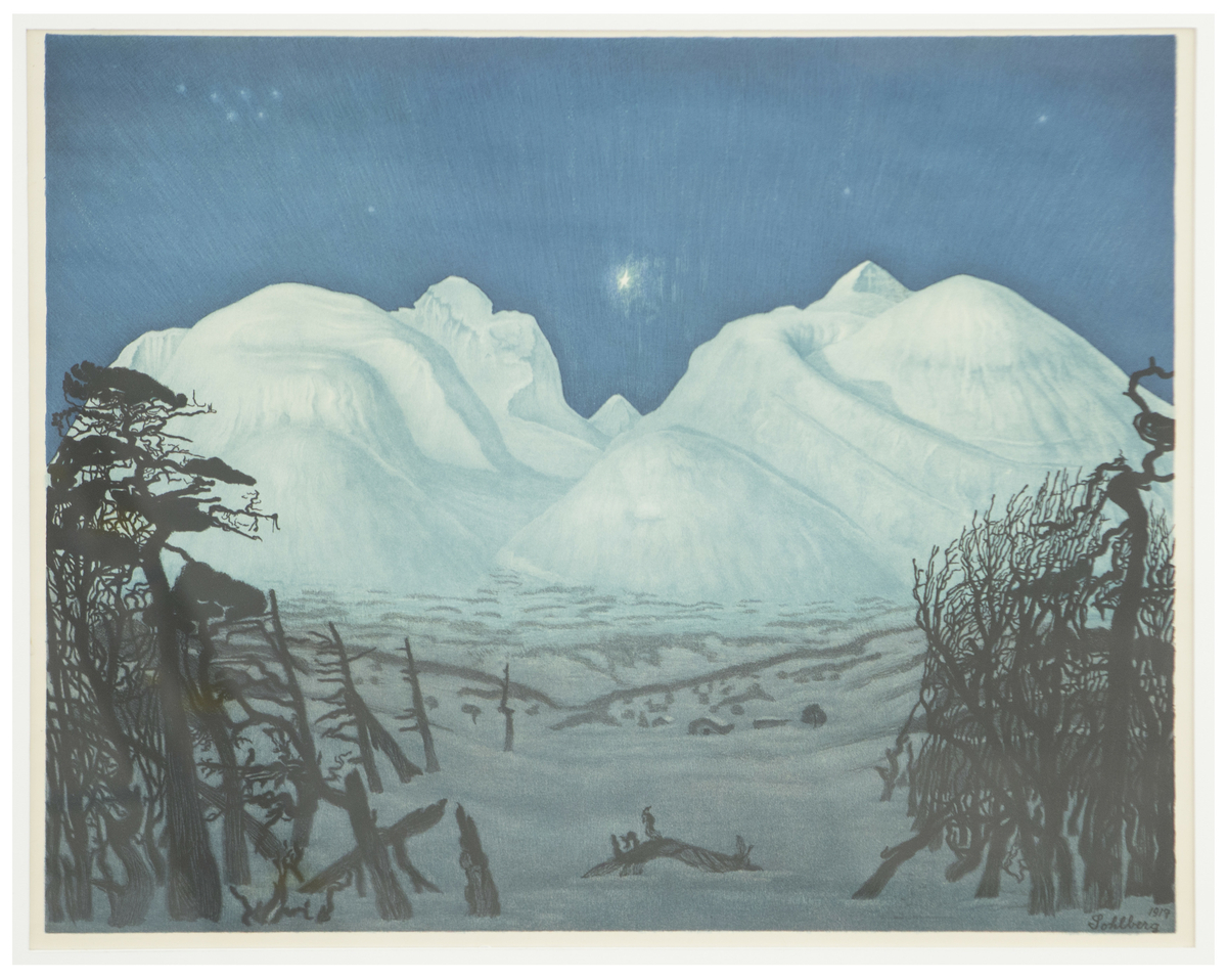 Vinternatt i fjellene. Rondane [Litografi] -Trondheim kunstmuseum ...