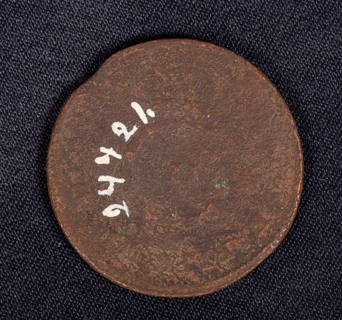 Kopparmynt 1 skilling C. XIV. Årtal 182?