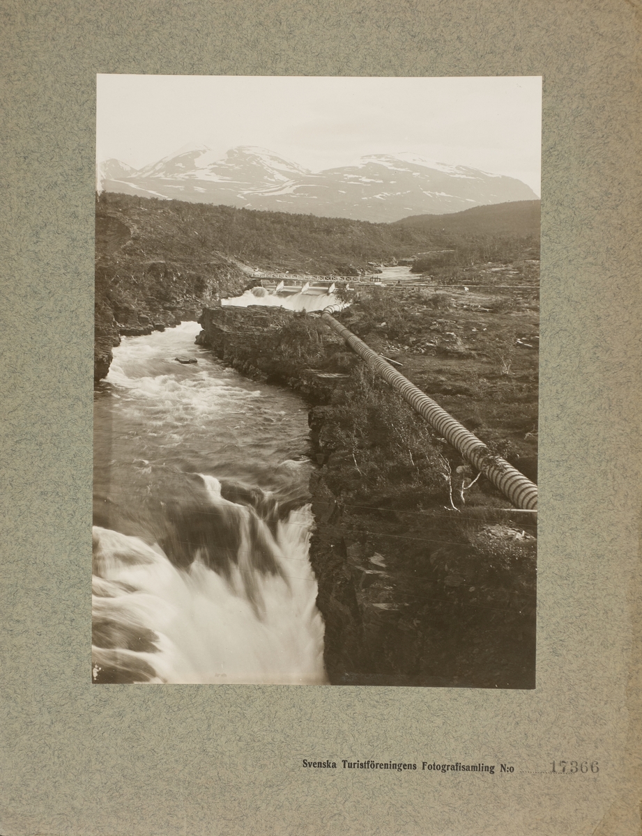 Tubledning till kraftstation. "Abiskojokk och Abiskofjällen, Lappland".