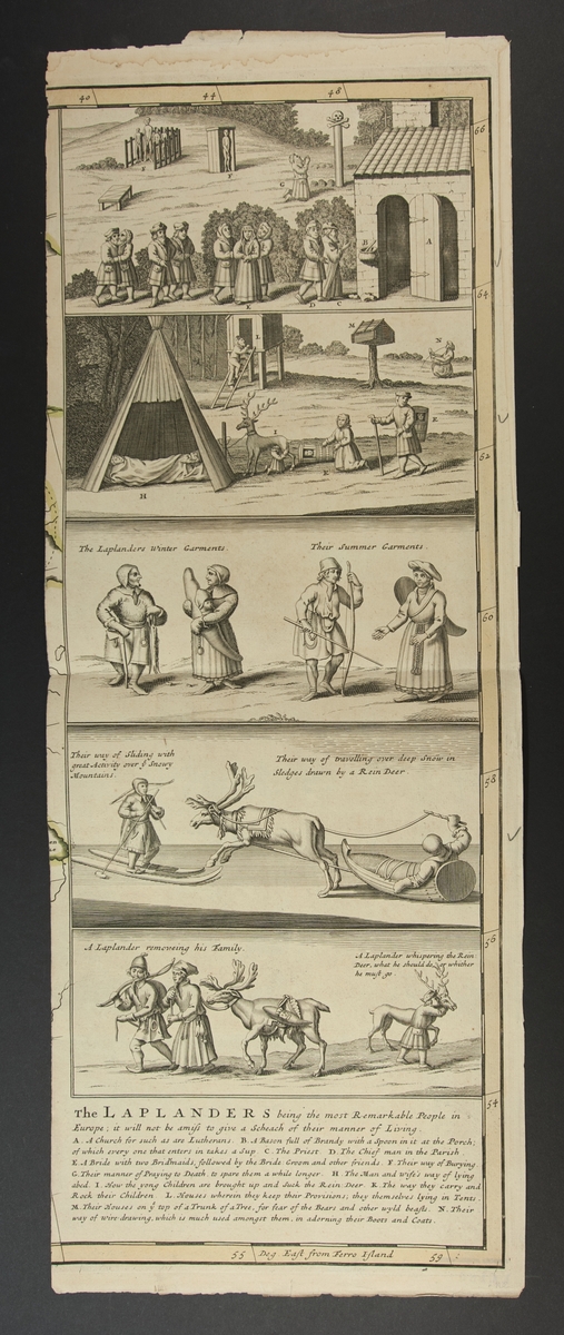 Stick "The Laplanders". En serie scener som visar samiskt liv och traditioner. L.A. 180. Jämför NMA.0103270.