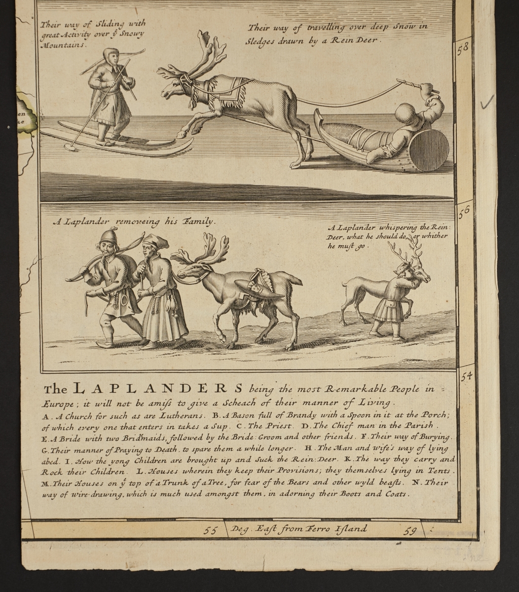 Stick "The Laplanders". En serie scener som visar samiskt liv och traditioner. L.A. 180. Jämför NMA.0103270.