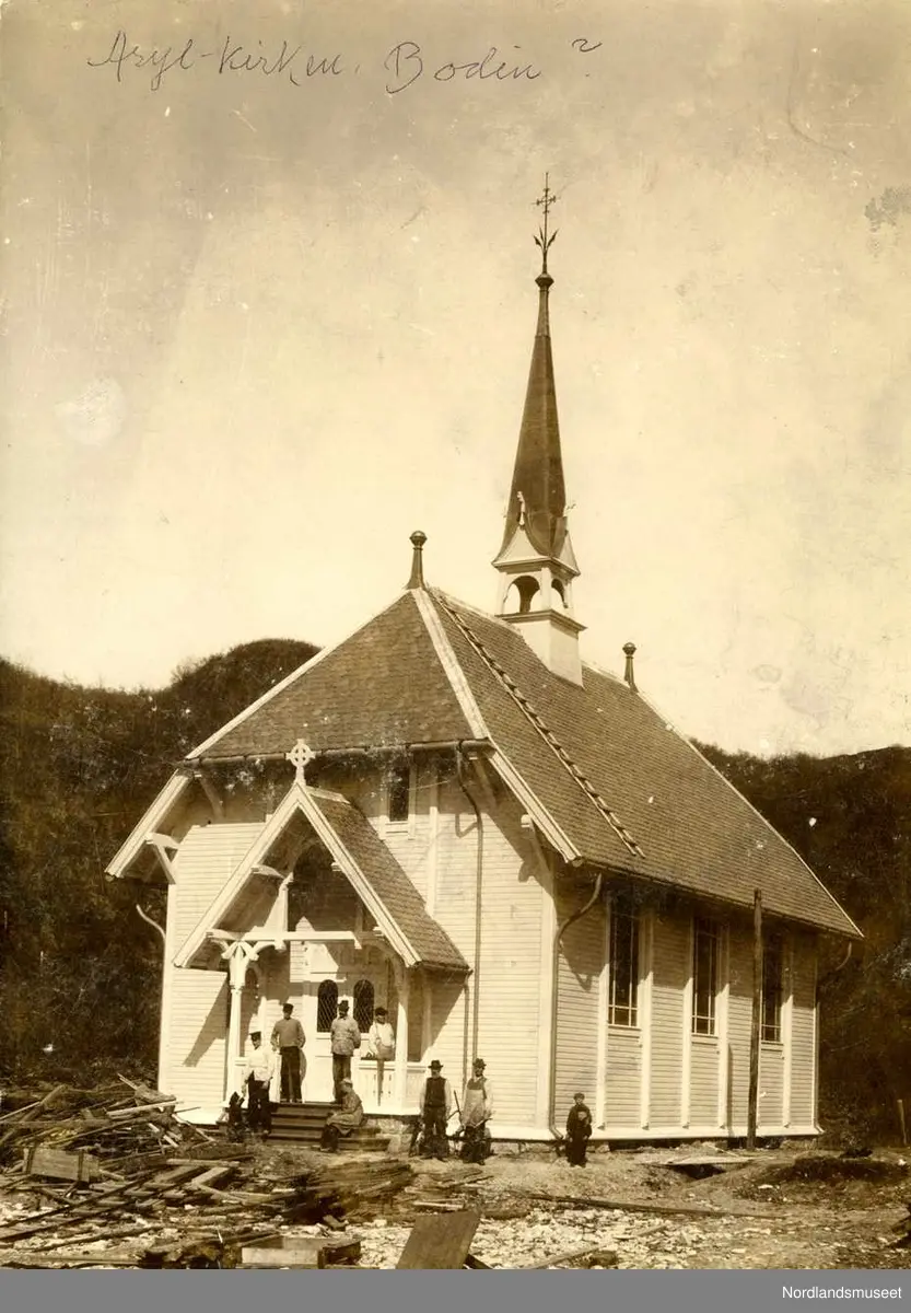FA.F.10001-0373a  
Kirke. 
Ukjent kirke, muligens Asyl-Kirken i Bodin.

Foto Ukjent.