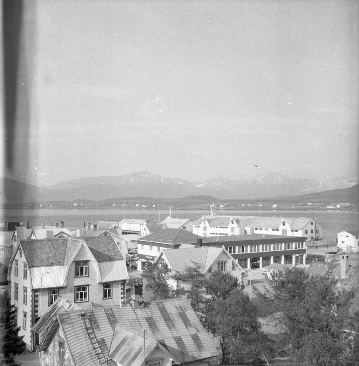 Sortland 1972, fotografert fra sparebanken