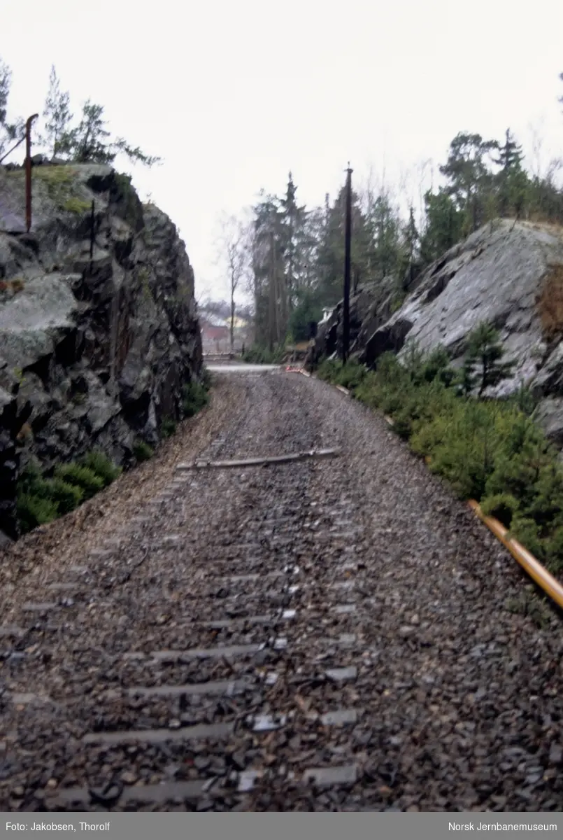 Nedlagt del av Østfoldbanen sett mot syd, ved Karderudveien, like nord for Hølen holdeplass, ca. km 45,8