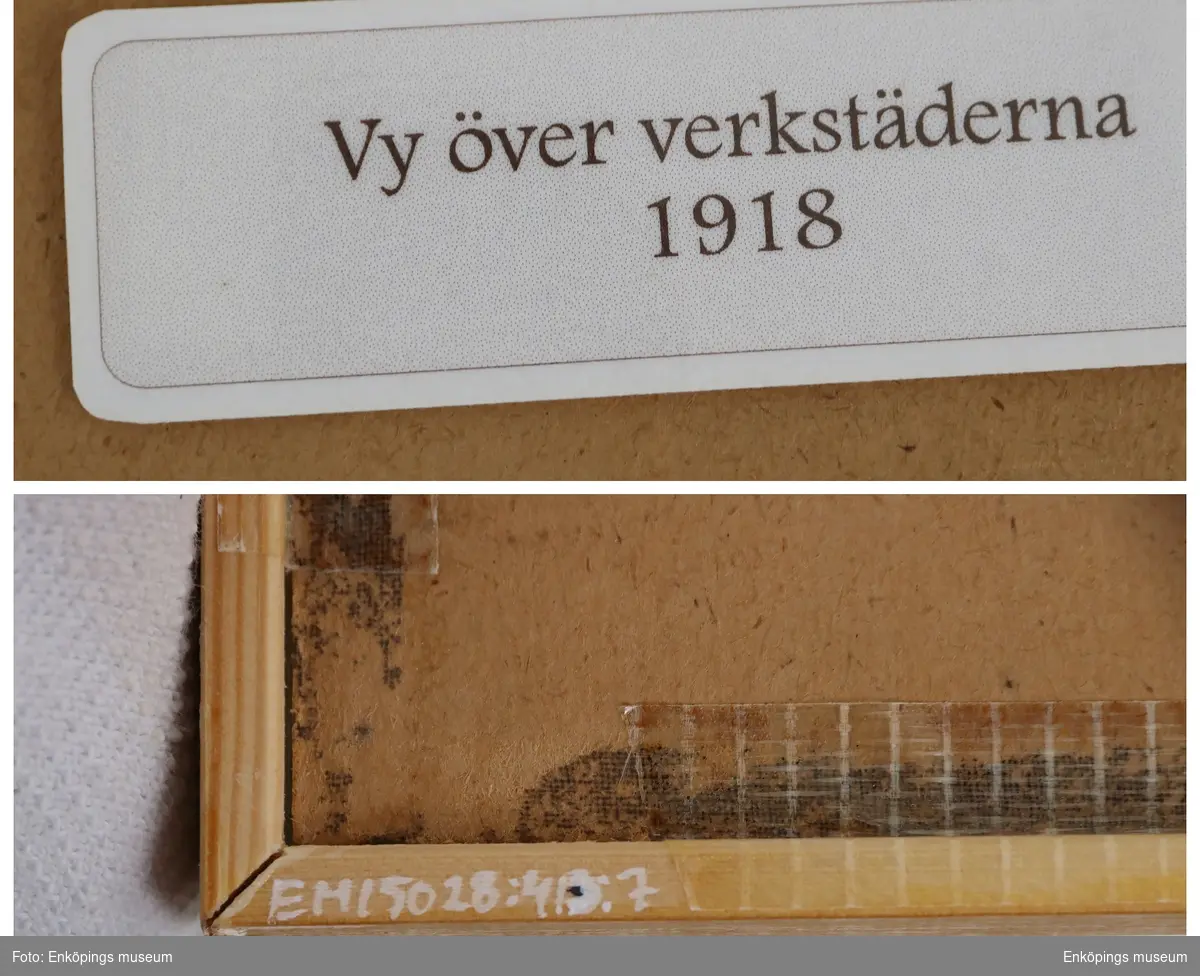 "Vy över verkstäderna 1918". AB Enköpings Verkstäder, Fanna, Enköping.