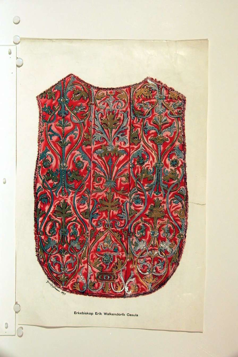 Reproduksjon etter en tegning/akvarell. Ikke innrammet