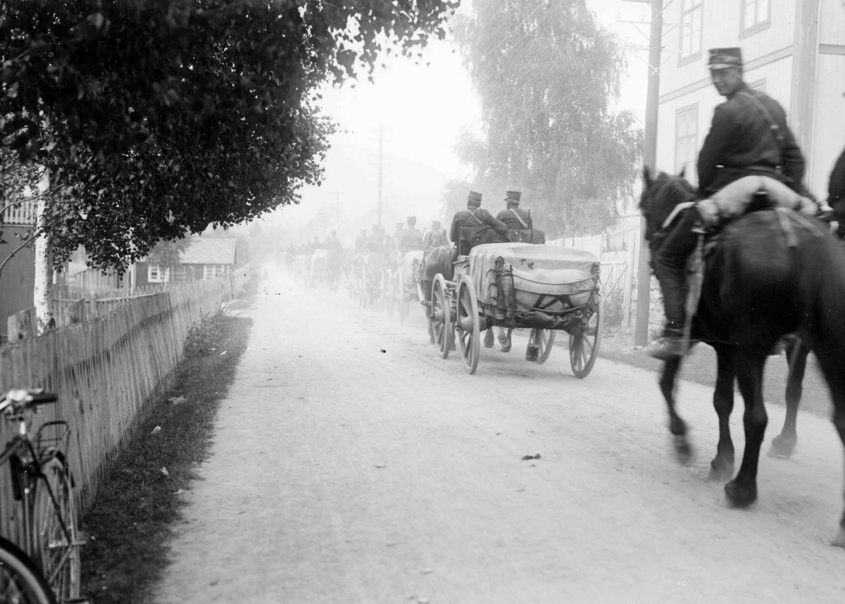 Kort: fron 11.8 1917 Det store Træn ved Vinstra