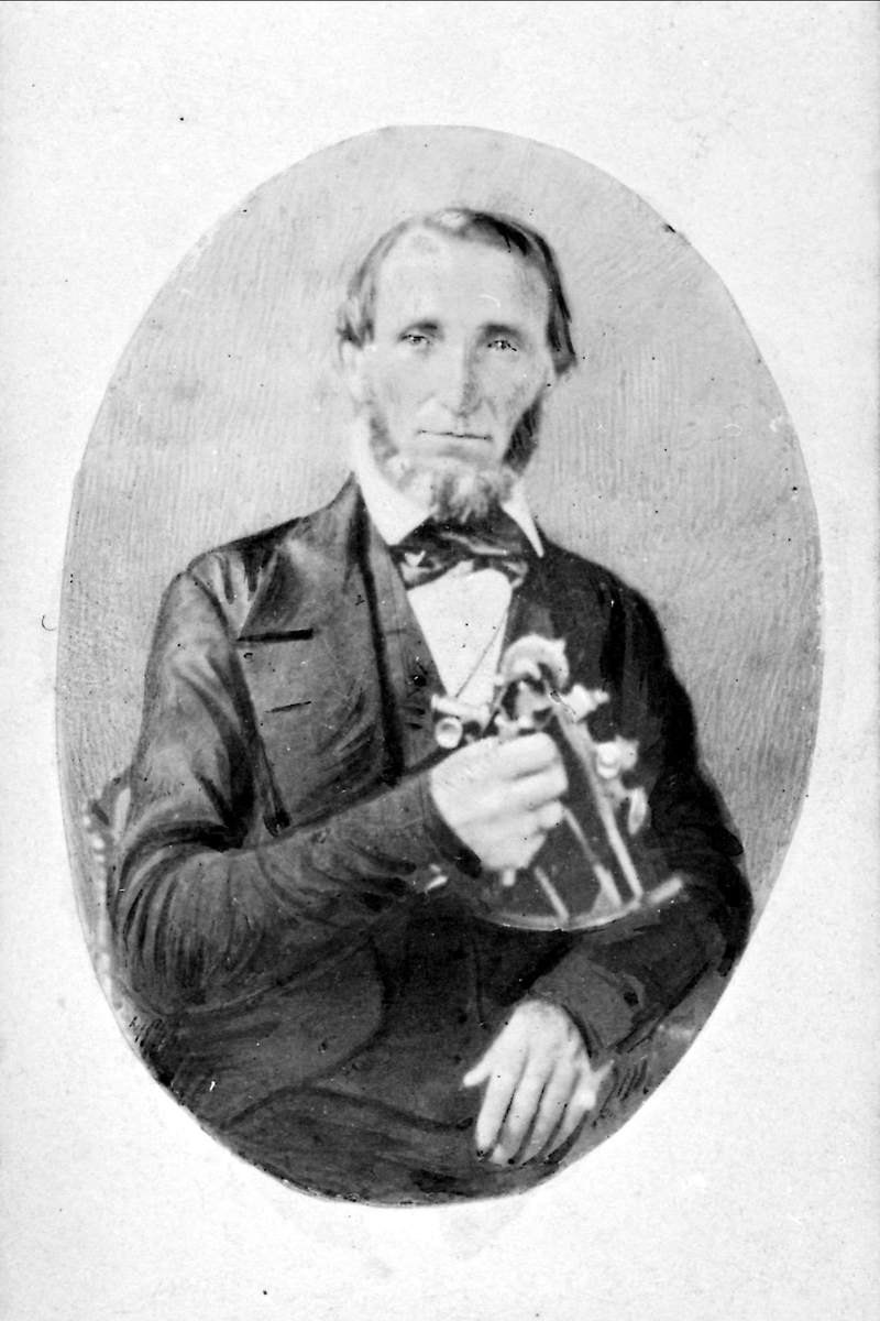 Mann, kaptein, sekstant, portrett