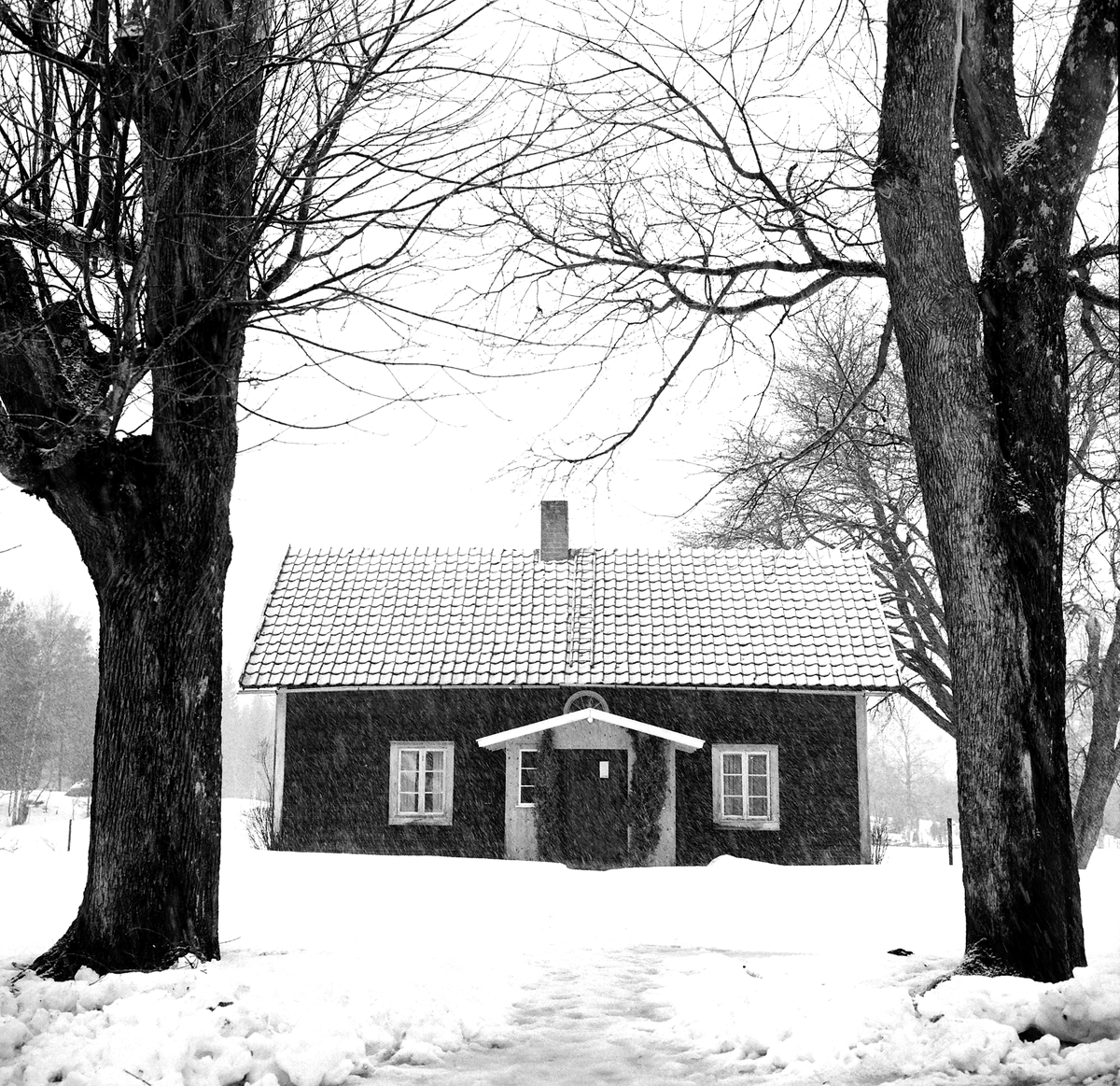 Hus och gårdar i den blivande stadsdelen Ryd kort före områdets exploatering.