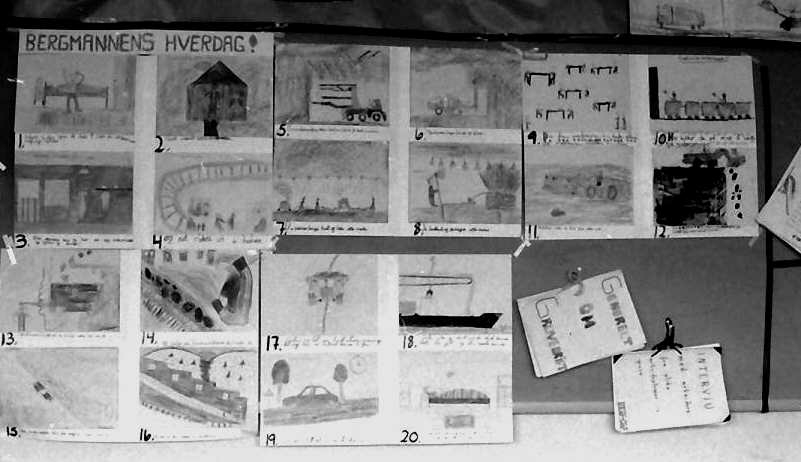 Bergmannsdagene, elevarbeid. Bildeplansjer og modeller. 