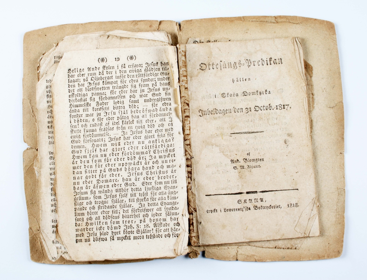 Samlingsband i form av trådbundet häfte. Omslag i slät kartong. Innehåller en stor mängd visor (allsång, pred. m.m.) Vissa med titelblad och vissa 
utan. Från 1817-1826. Tryckta i Direktör Sundströms Tryckeri, Jönköping 1818, Lewerentska Boktryckeriet 1818 samt R. E. Sundströms Boktryckeri i Jönköping 1826. Skador, slitage.