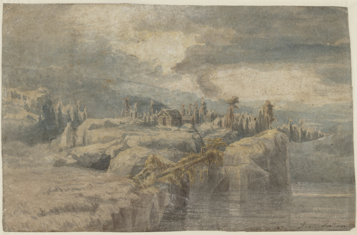 Landskap [Akvarell og gouache på papir]